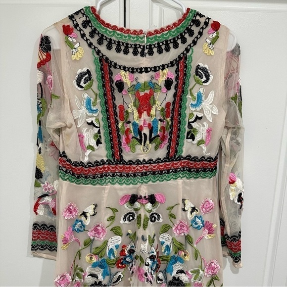 Embroidery Flowers Boho Silk Dress - Picture 13 of 16